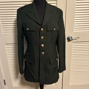 DNY Dark Green Military Jacket with Gold Buttons